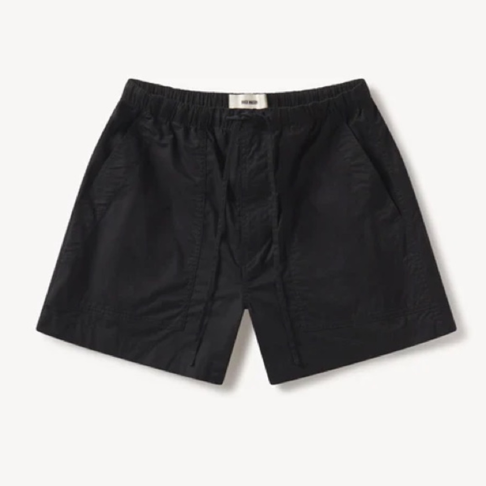 Buck Mason Black Parachute Poplin Pull on Shorts NWT